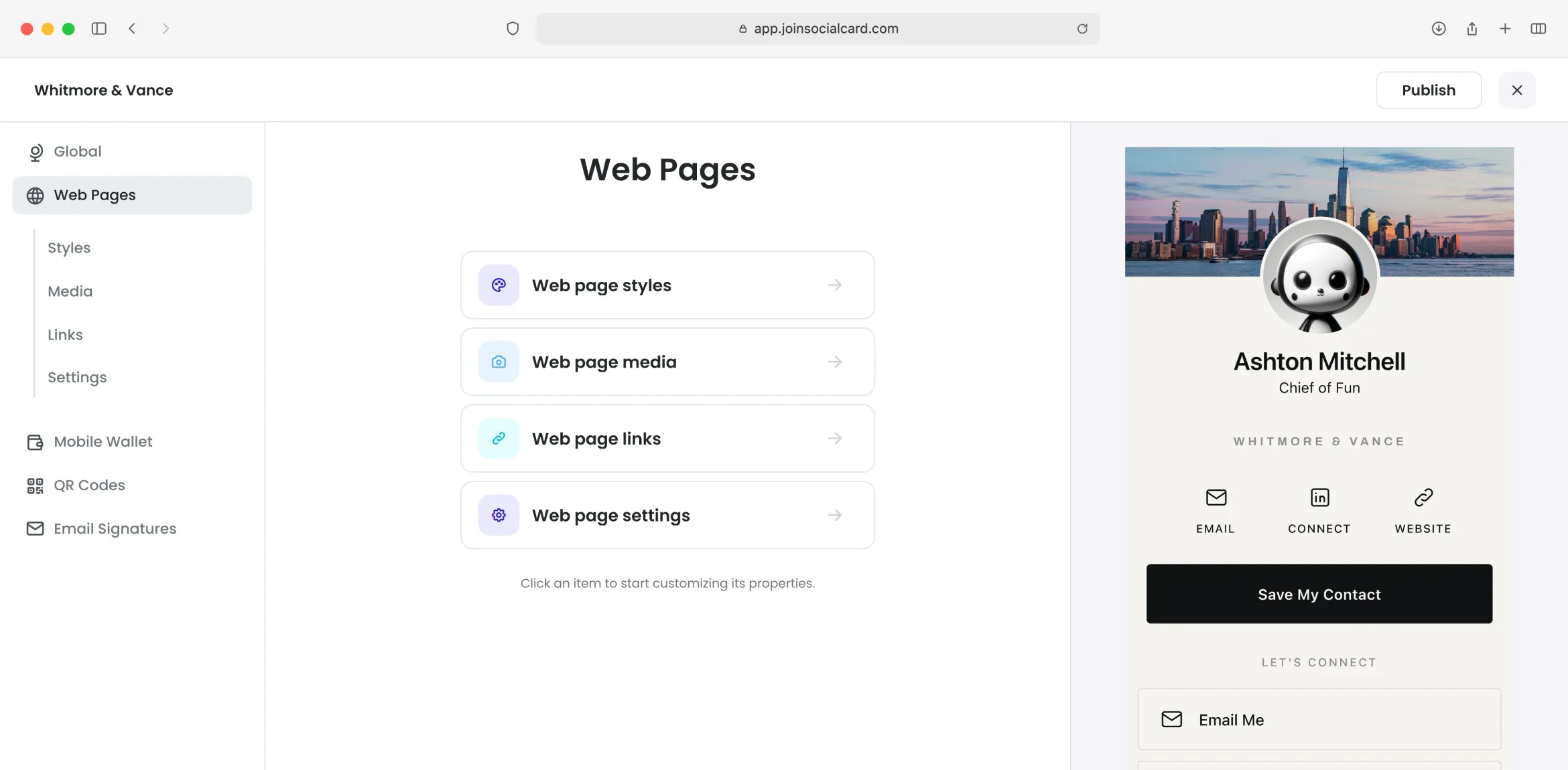 Social Card template design editor